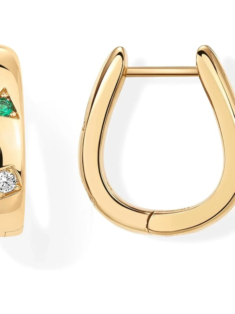 14K Gold Plated 925 Sterling Silver Posts Chunky Huggie Earrings for Women | Mul